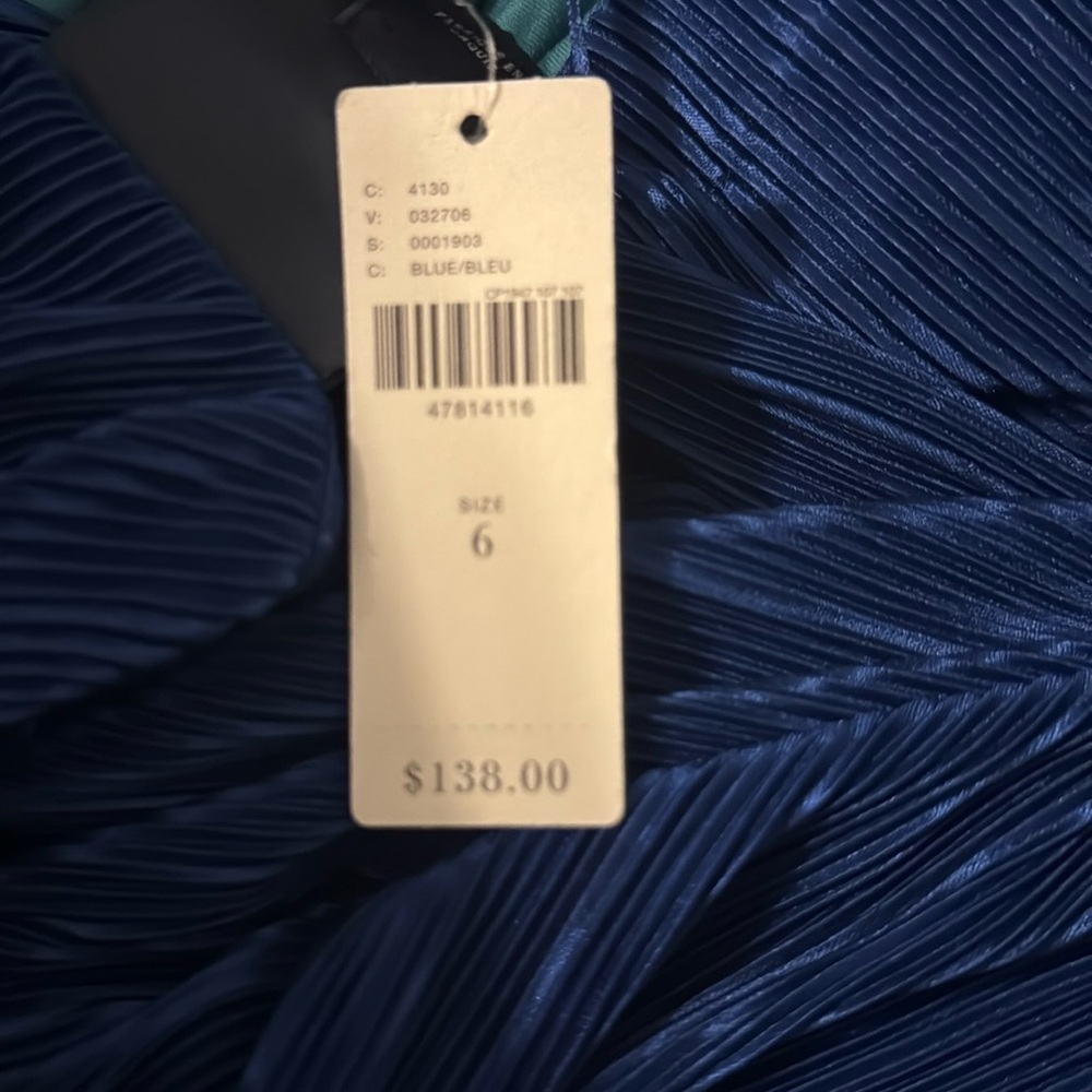 NWT Anthropologie Maeve Sonata Textured Pleated Blue Wide Leg Jumpsuit - Picture 10 of 10
